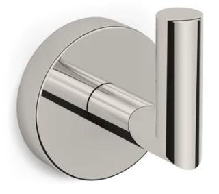 Nameeks Vanities Luxury Hotel Wall Mounted Robe Hook, Satin Nickle x2