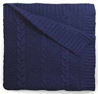 Cute New York Pure Cotton Blanket (Navy) 30x40"