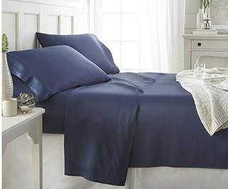 ienjoy Home Bamboo 4 Piece Sheet Set Full Navy