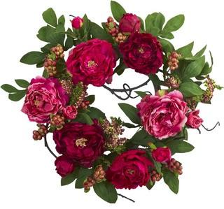 Peony and Berry 20" Wreath