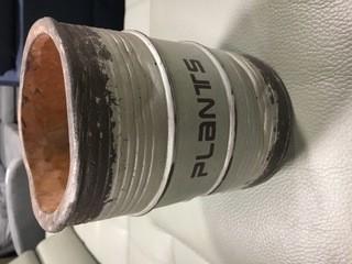 5x6.75" Rustic Cement Vase, Silver