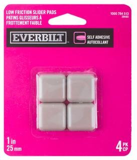 (6)Everbilt 1 inch Square Low Friction Slider Pads 2-Pack