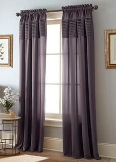 (2)Nanshing Landford Rod Pocket Curtain Panel - Charcoal Grey - 63 Inches