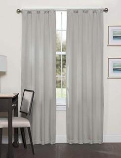 Eclipse 16205037063GRE Darrell Thermaweave Window Panel, Grey, 37x63, Set of 2