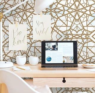 RoomMates RMK10689WP Shatter Geometric Peel and Stick Wallpaper, 20.5" wide x 16.5' - 3 Rolls