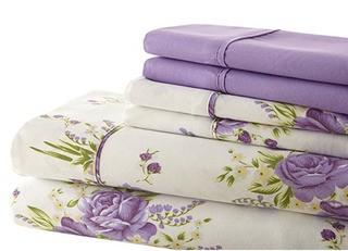 Spirit Linen Hotel 5Th Ave Palazzo Home 6-Piece Luxurious Printed Sheet Set, Full, Lavender Floral 