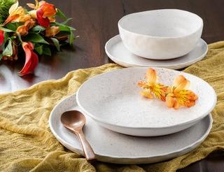 Kaya White Speckle 16-Piece Dinnerware Set