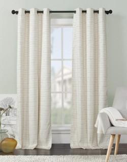 Livingston Solid Foamback Panel Pair Ivory 76"x96"