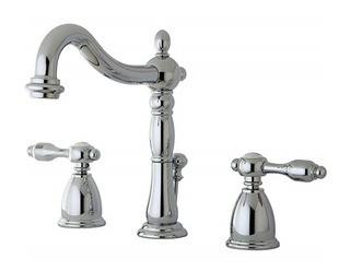 Kingston Brass KB1971TAL Tudor Widespread Lavatory Faucet With ABS/Brass Pop-Up, Polished Chrome, 6-1/2 inch in Spout Reach, Polished Chrome