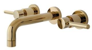 Kingston Brass KS8122DL Wall Mount Bathroom Faucet, Polished Brass