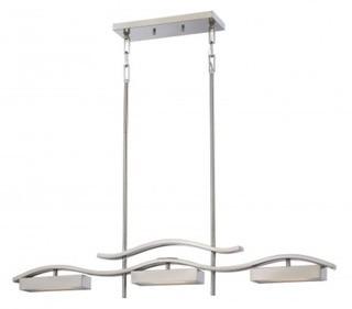 NUVO 62-115 3-Lights LED Island Pendant Lights with Frosted Glass in Brushed Nickel Finish