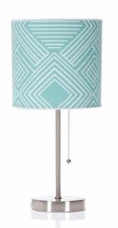 Glenna Jean Mod Table Lamp with Aqua Print Shade