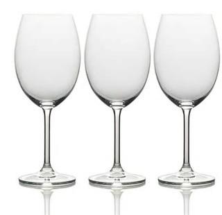 Mikasa Julie 3-Piece Stem Red Wine Drinking Glass Set