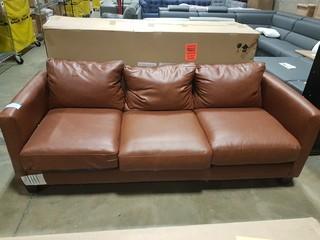Faux Leather Brown Sofa