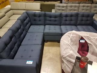 Blue Upholstered Sectional