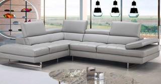Orren Ellis Ashburton Leather Sectional - Dirty, As Is