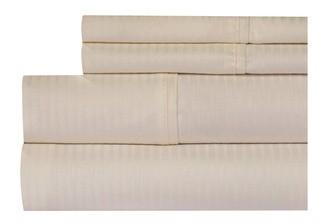 400 Thread Count 100% Cotton Dobby Damask Stripe 4-Piece Sheet Set - King