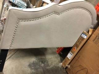 King Size tufted UPH Beige Headboard