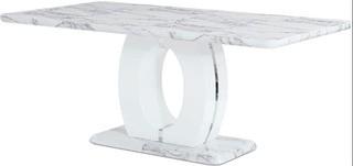 Kimbell Pedestal Base Dining Table 71'' L x 40'' W x 30'' H (Faux Marble)