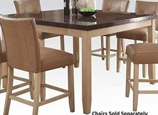 Acme Furniture Dining Room Faymoor Counter Height Table, Marble Top- Table ONLY
