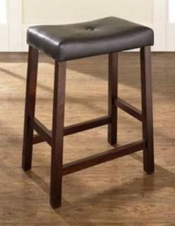 Crosley Furniture - 24" UPH Saddle Seat bar stool - Set of 2 - Mahogany