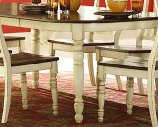 Two toned Antiqued White & Cherry Finish Dining Table - 1393W-78