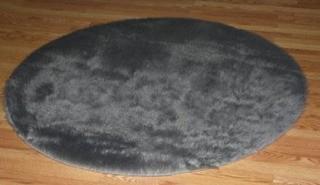 Faux Fur Flotaki Grey Area Rug - 3' Round
