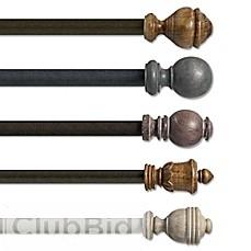URN 84 TO 144-INCH CURTAIN ROD SET IN WALNUT