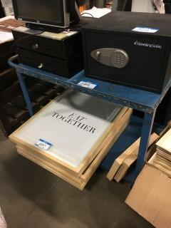 Blue Metal 4 Wheel Rolling Cart