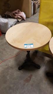 24" Round Wooden Top - Metal Legs Bistro Table