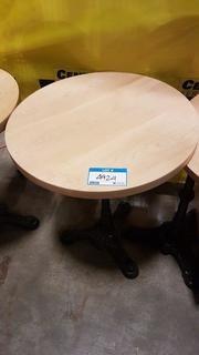 24" Round Wooden Top - Metal Legs Bistro Table