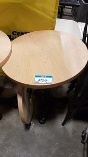 24" Round Wooden Top - Metal Legs Bistro Table