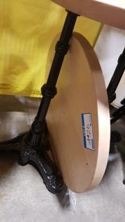 24" Round Wooden Top - Metal Legs Bistro Table