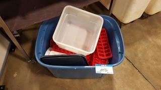 Lot Asst'd Ice Trays & Plastic Containers