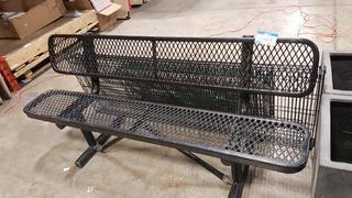 6' Outdoor Metal Park Bench 
