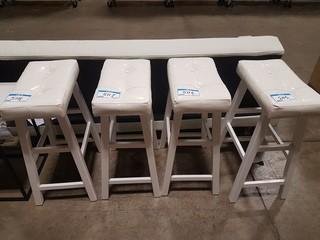 White Leather Bar Stool