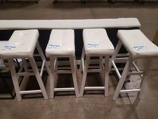 White Leather Bar Stool