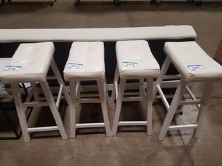 White Leather Bar Stool