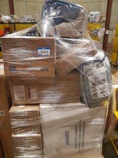 PALLET LOT: 19 pcs consisting of Lights, Bedding, Furniture etc.