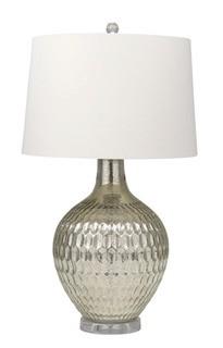 MERCURY GLASS 30" TABLE LAMP W/HAMMERED FINISH, SILVER
#50196