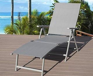 Kozyard Cozy Aluminum Beach Yard Pool Folding Reclining Adjustable Chaise Lounge Chair
