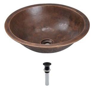 R7-4002-GD-ABR Single Bowl Bronze Bathroom Sink with Antique Bronze Grid Drain
