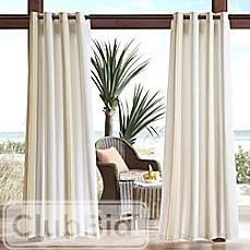 MADISON PARK NEWPORT STRIPE 3M SCOTCHGARD 84-INCH GROMMET TOP OUTDOOR CURTAIN PANEL IN YELLOW