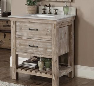 Infurniture Rustic-style 30-inch Single-sink Bathroom Vanity