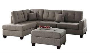 Poundex F6504 PDEX-F6504 Sectional Sofa - Coffee