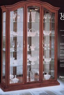 848 Philip Reinisch Company Lighthouse Cherry Oxford Curio Cabinet - Interior Back Mirror Broken! - As Is