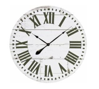 Aspire Home Accents Lisette French Country 30 in. Wall Clock with Shiplap Face - 5872