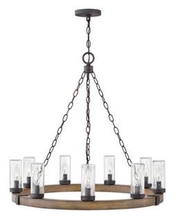 Hinkley 29208SQ Sawyer 9 Light 30 inch Sequoia Outdoor Chandelier