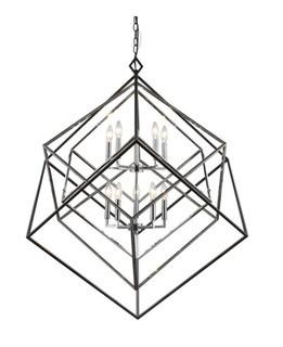 Z-Lite 457-10CH-MB Euclid 10 Light 42 inch Chrome and Matte Black Chandelier Ceiling Light
