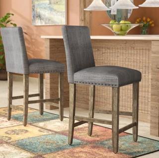 Santillo 24.5" Bar Stool - Fog - Set of 2